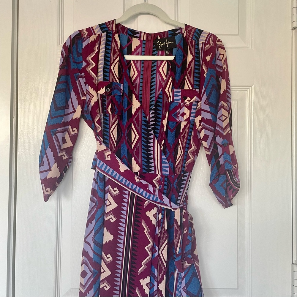 Yumi Kim printed wrap silk shirt dress